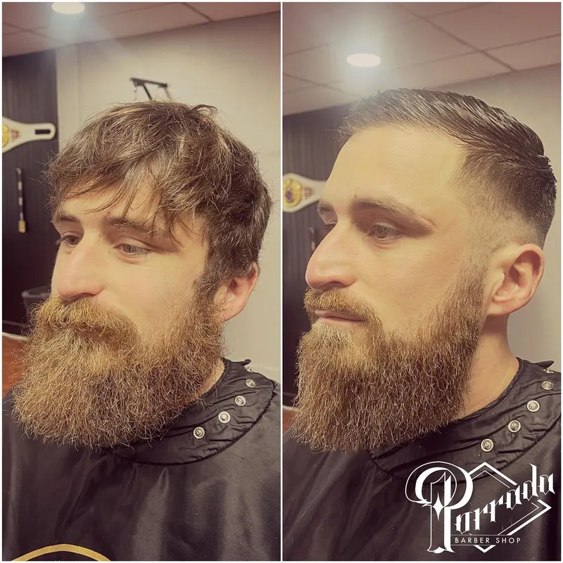 Avant/après : transformation coupe et barbe complète — Porrada Barber Shop Biarritz